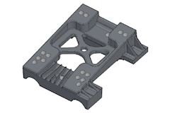Engine mount straight 28mm aluminium