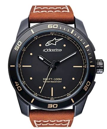 Alpinestars tech 3h matt zwart bruin leren strap