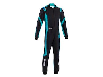 Sparco thunder advanced overall zwart/blauw